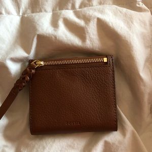 NEW Fossil mini brown wallet